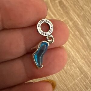Pandora Sterling Silver Blue Glass High Heel Dangle Charm